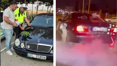 Yolu Kapatıp, Lastik Yakmışlardı:Araç Trafikten Men Edildi