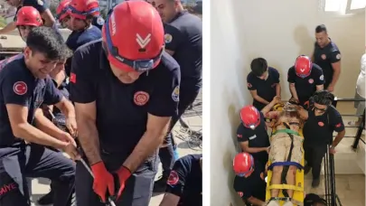 Havalandırma Boşluğuna Düşen Boyacı Böyle Kurtarıldı