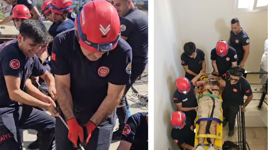 Havalandırma Boşluğuna Düşen Boyacı Böyle Kurtarıldı