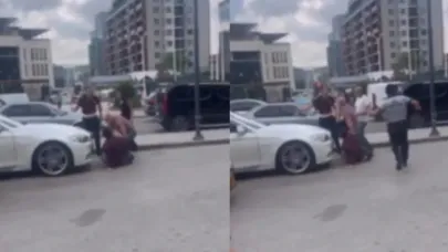 Trafikte Dehşet:Yumruklarla Birbirine Girdiler