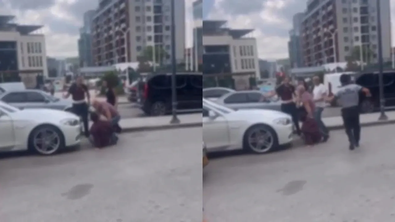 Trafikte Dehşet:Yumruklarla Birbirine Girdiler