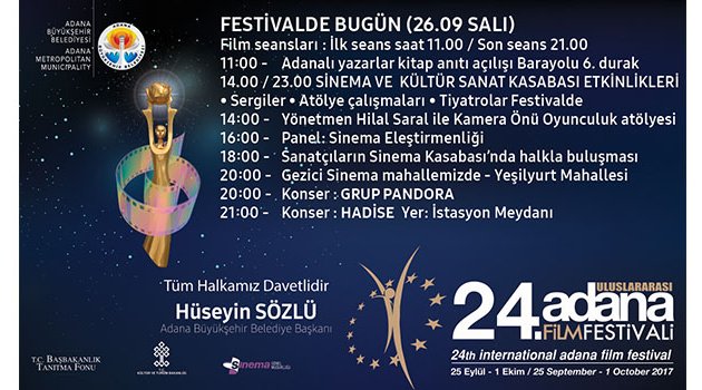 24. Uluslararası Adana Film Festivali devam ediyor
