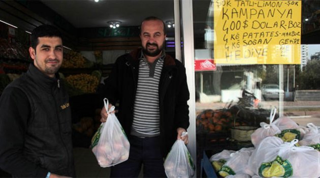 400 dolarını bozdurana 4 kilo soğan patates bedava
