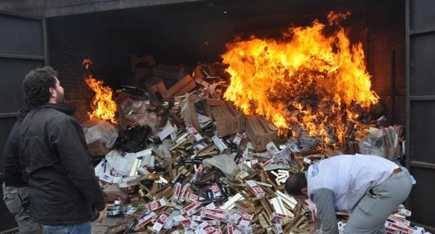 450 bin paket kaçak sigara imha edildi