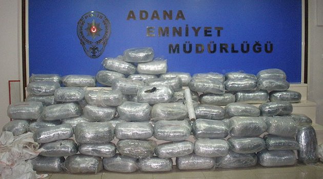 Adana’da 345 kilo esrar ele geçirildi