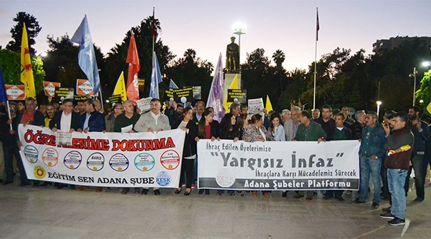 Adana’da ihraç edilen eğitimciler için eylem