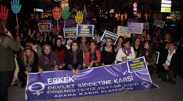 Adana’da Kadınlardan Şiddete Karşı Mücadele Yürüyüşü