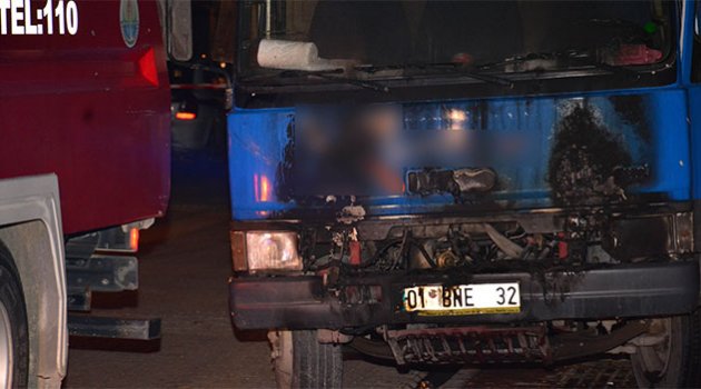 Adana’da kargo kamyonu kundaklandı