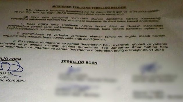 Adana'da Alevi köylerine DEAŞ saldırısı uyarısı