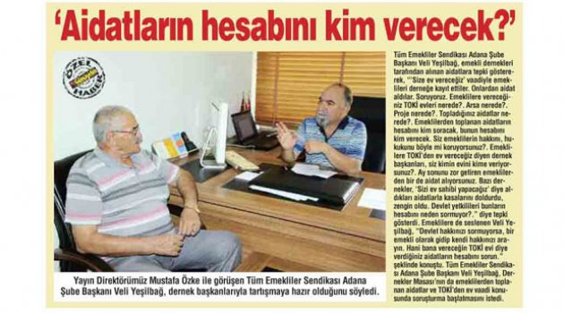 Aidatların hesabını sorun!