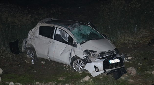 Alkollü sürücü şarampole devrildi