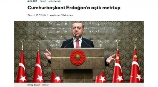 Alman gazetesinden Cumhurbaşkanı Erdoğan’a açık mektup