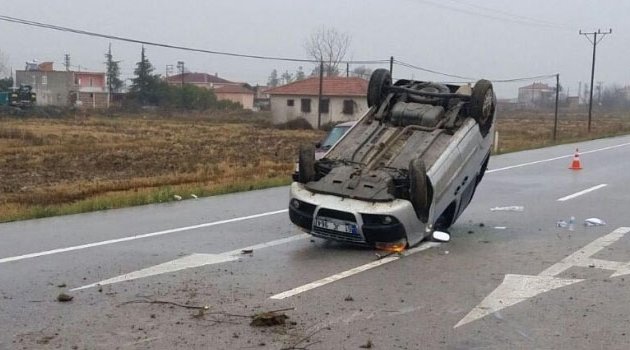 Araç takla attı! 5 yaralı