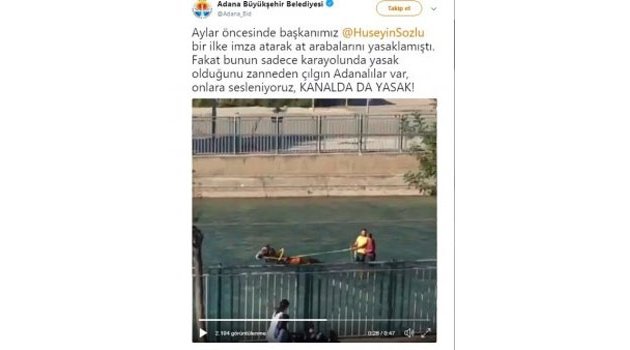 At Arabalarını Yalnızca Karayolunda Yasak Sanıp, Su Kanalında Kullandılar