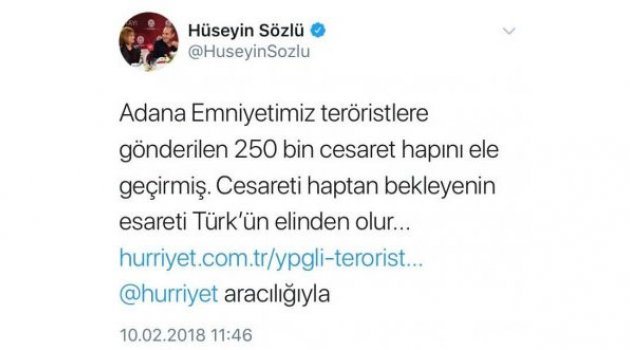 Başkan Sözlü:“Cesareti haptan bekleyenin esareti Türk’ün elinden olur”
