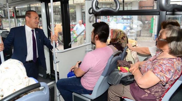 Başkan Sözlü halkla Belediye Otobüsünde buluştu