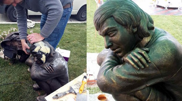 Berkin Elvan heykeli onarıldı