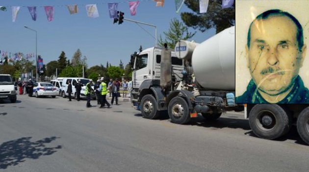 Beton mikserinin altında kalıp öldü