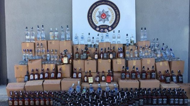 Bin 375 şişe kaçak içki ele geçirildi