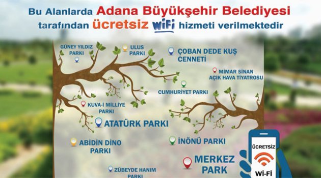 Büyükşehir’den 11 parkta ücretsiz Wi-Fi hizmeti