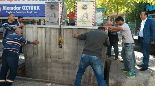 Ceyhan’da çöp konteynerleri yeraltına alınıyor