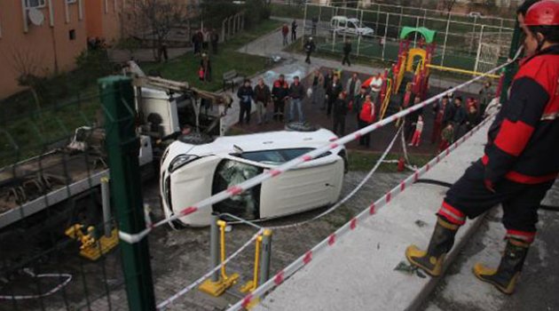 Çocuk parkına uçtu