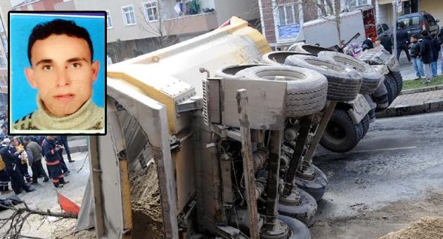 Damper devrildi sürücüsü hayatını kaybetti
