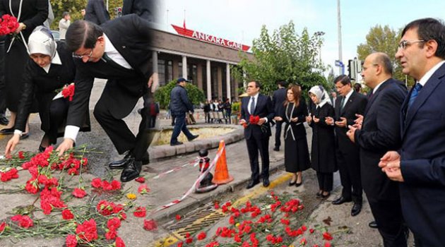 Davutoğlu, Ankara Tren Garı önüne karanfil bıraktı
