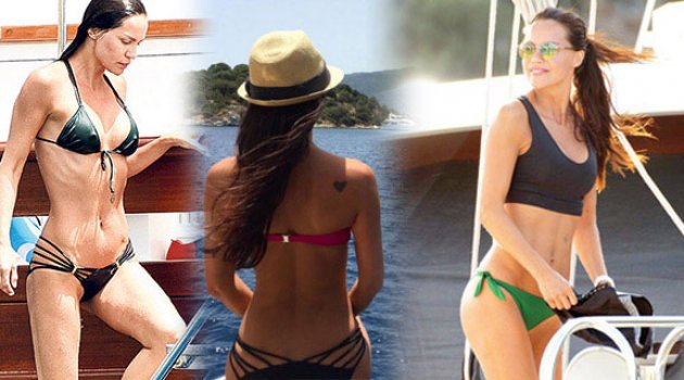 Ebru Şallı Bodrum'da bikinili görüntülendi