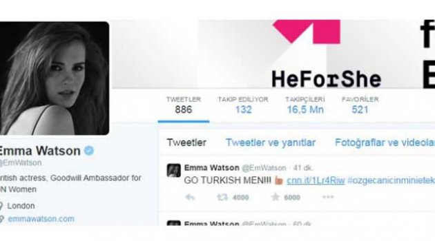 Emma Watson'dan Türk erkeklerine destek