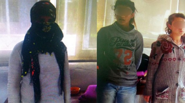 Erkek kılığındaki PKK yandaşı 3 kız, korsan gösteride yakalandı