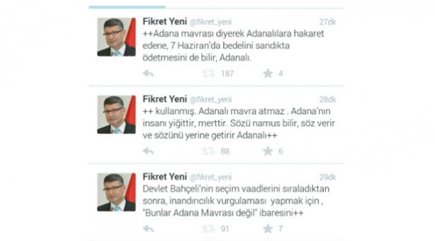 Fikret Yeni’den Bahçeli’nin "Adana mavrası değil" sözüne tepki