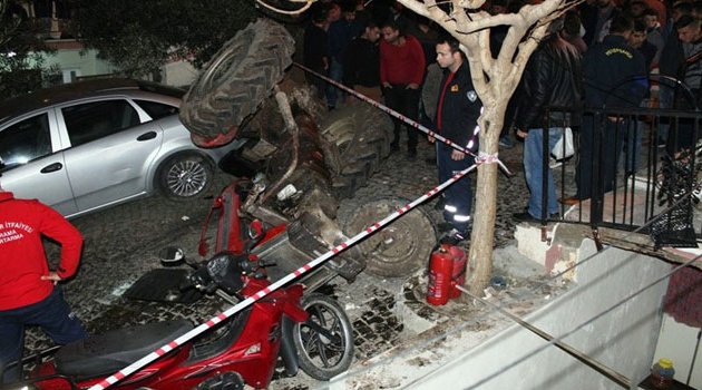 Freni patlayan traktör dehşet saçtı!