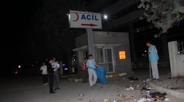 Hastane önünde şüpheli poşet alarmı