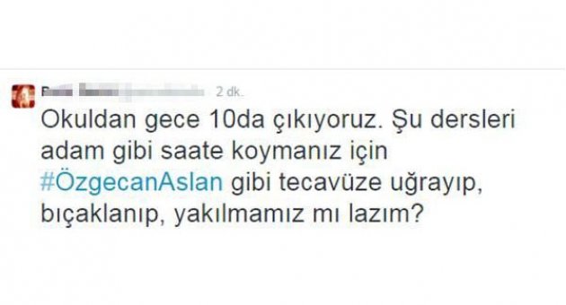İkinci öğretimdeki üniversitelinin 'Özgecan' korkusu