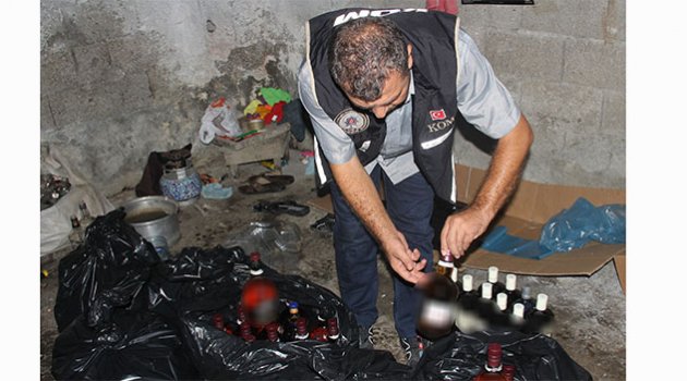 İlkokula 50 metre uzaklıkta sahte içki imalathanesi