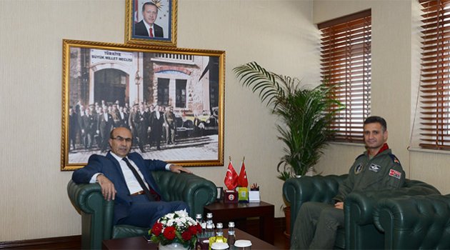 İncirlik 10. tanker üs komutanı İsmail Günaydın, Vali Demirtaş’ı ziyaret etti
