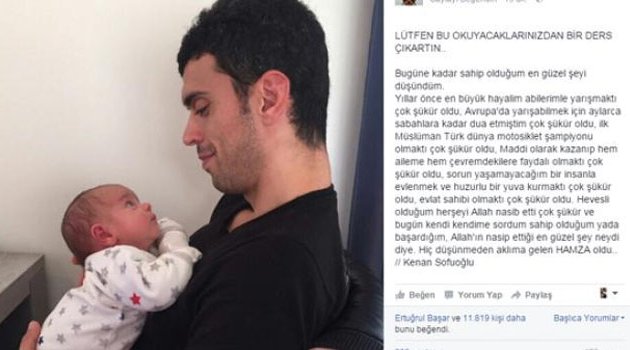 Kenan Sofuoğlu'ndan duygusal mesaj