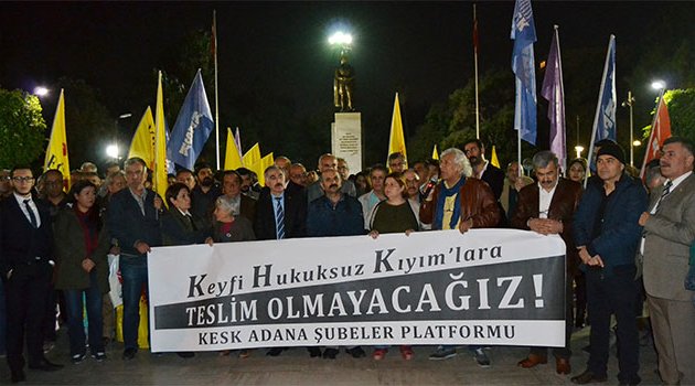 KESK ve Eğitim-Sen üyelerinin basın açıklamaları sürüyor