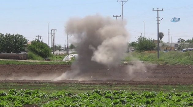 Kilis'e düşen rokete ait parçalar imha edildi