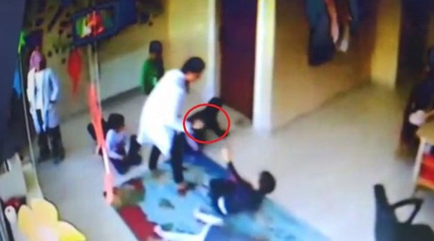 Kreşte çocuklara terlik ve tekmelerle vurdular!