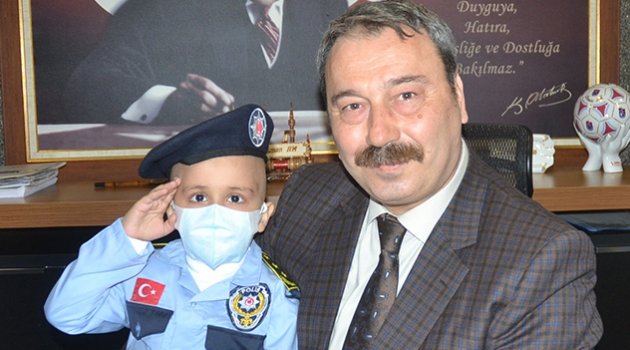 Lösemili minik Ziya'nın polislik hayali gerçek oldu
