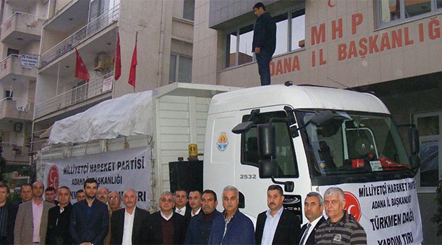 Mhp Adana’dan Türkmenlere iki tır yardım