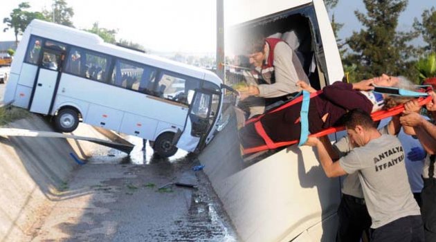 Otel servis midibüsü kanala uçtu!...