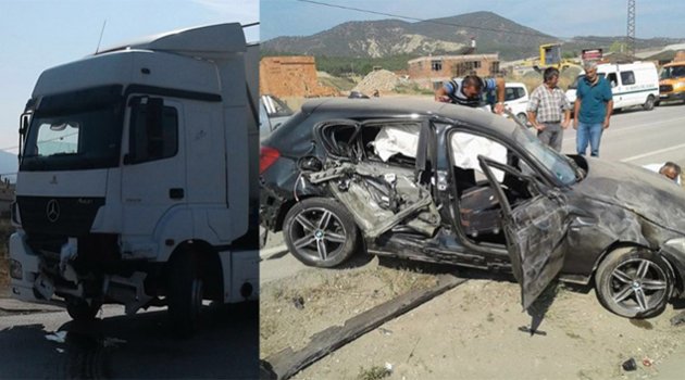Otomobil ile TIR çarpıştı: 2 yaralı
