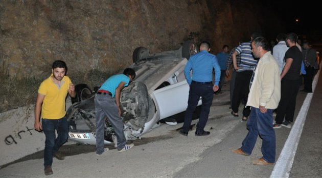 Otomobil takla attı, sürücünün burnu bile kanamadı