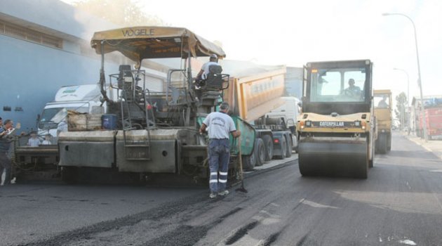 Sanayi Sitesi ve Halde asfalt çalışması