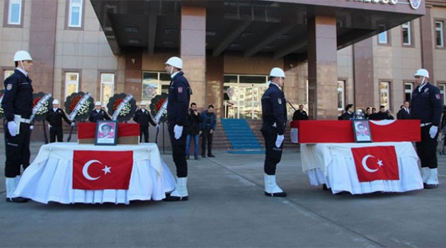Şehit polis memuru ve kızı için tören!