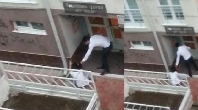 Sevgilisine sokak ortasında şiddet uyguladı