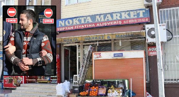 Tabanca şeklindeki çakmakla market soymaya kalkıştı